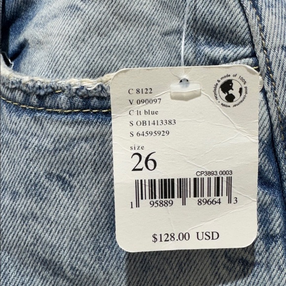 Free People With The Band Distressed Straight Leg Jeans High Rise Size 26 - Picture 6 of 12